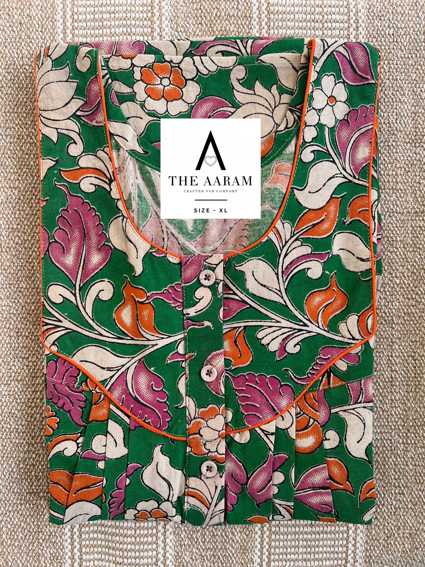 Kalamkari Cotton Nighty XL – KR114