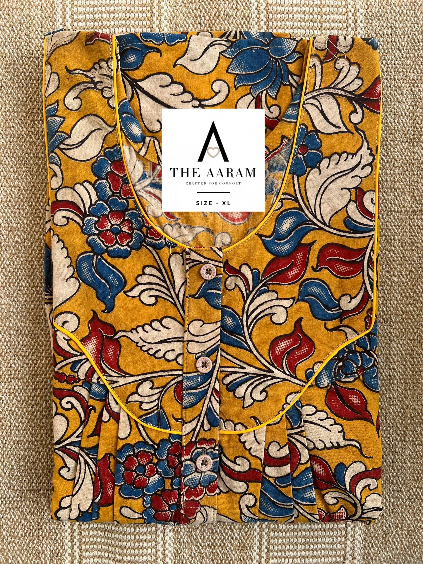 Kalamkari Cotton Nighty XL – KR116
