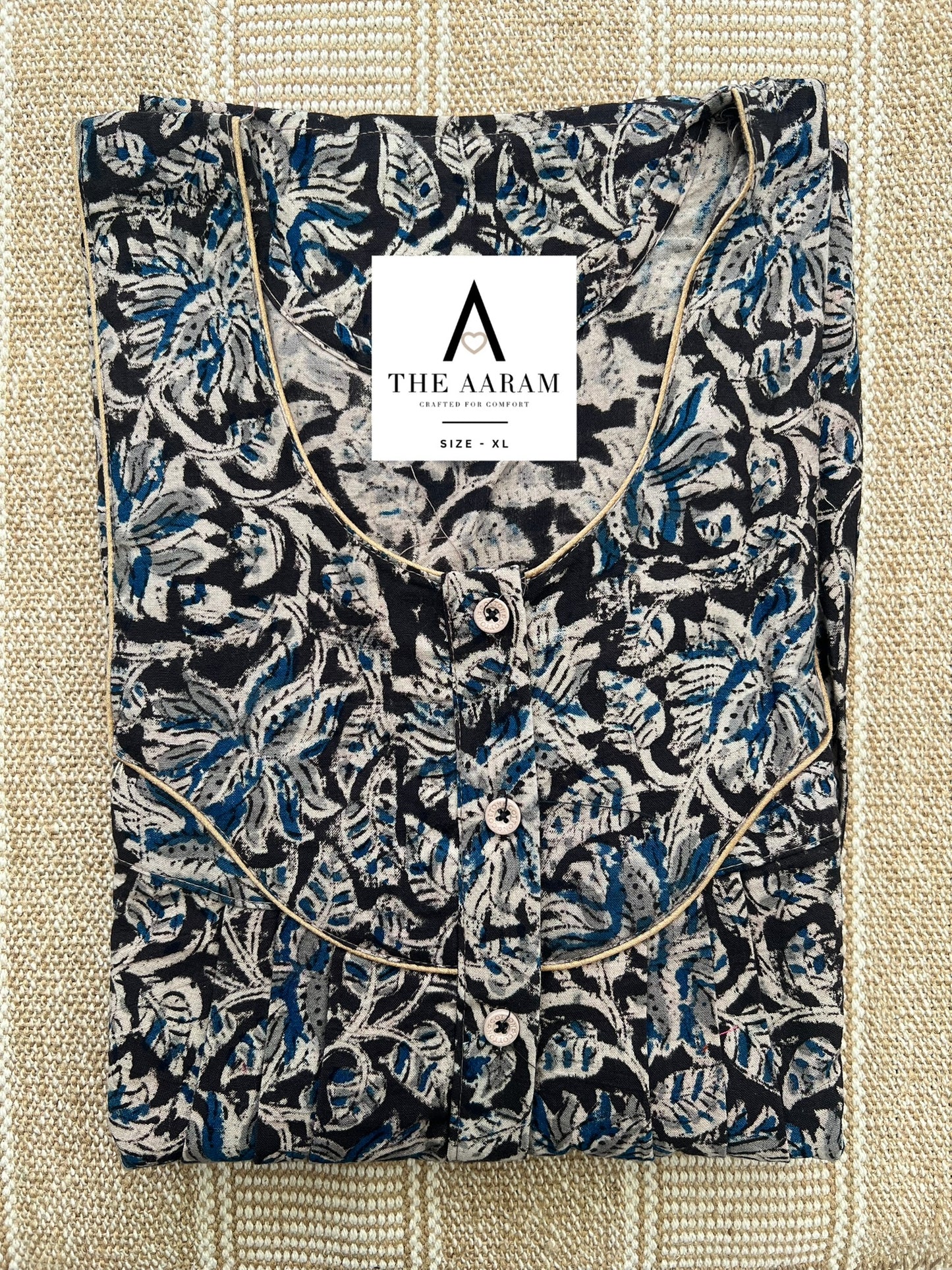 Kalamkari Cotton Nighty XL – KR37
