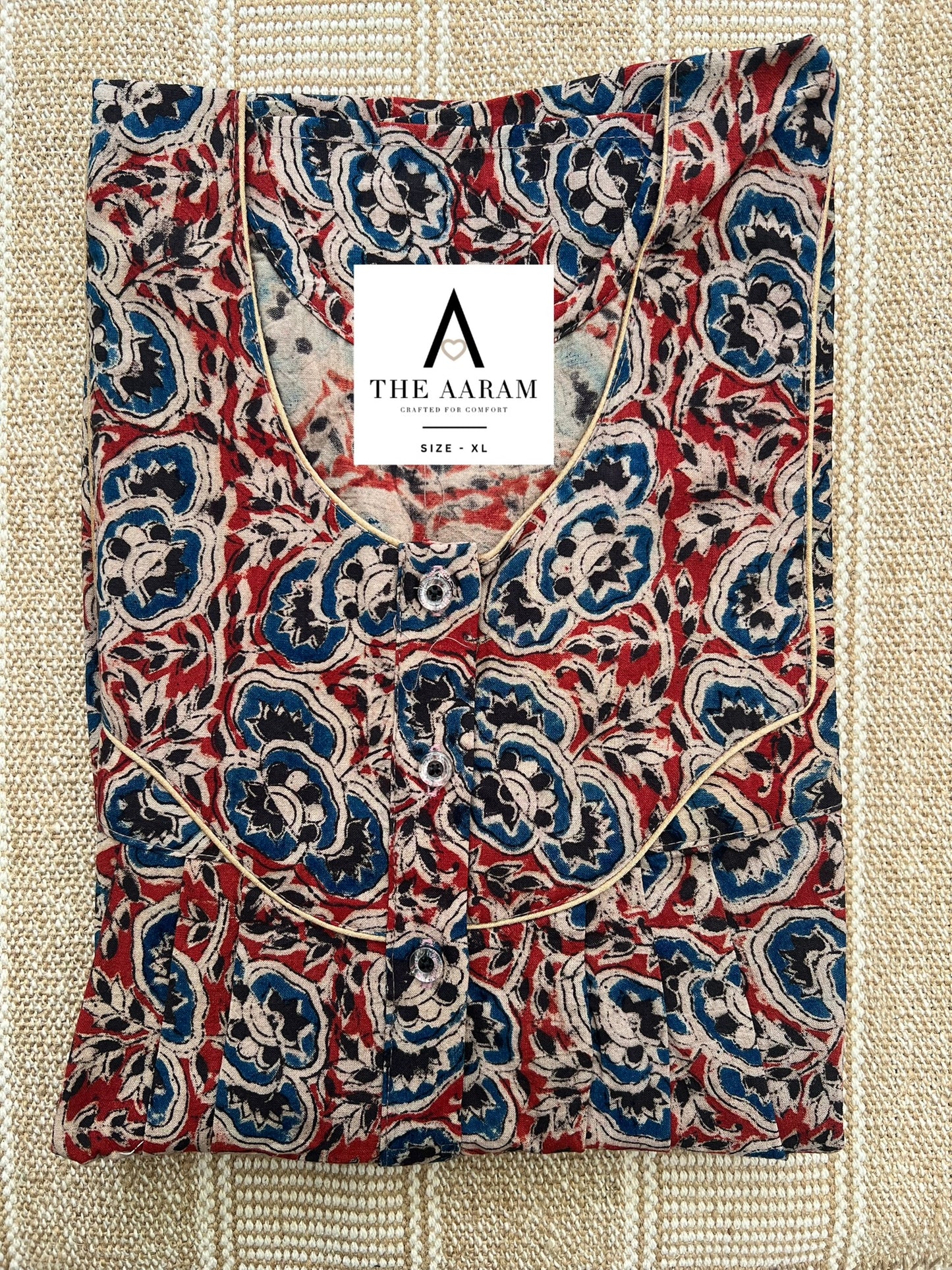 Kalamkari Cotton Nighty XL – KR44