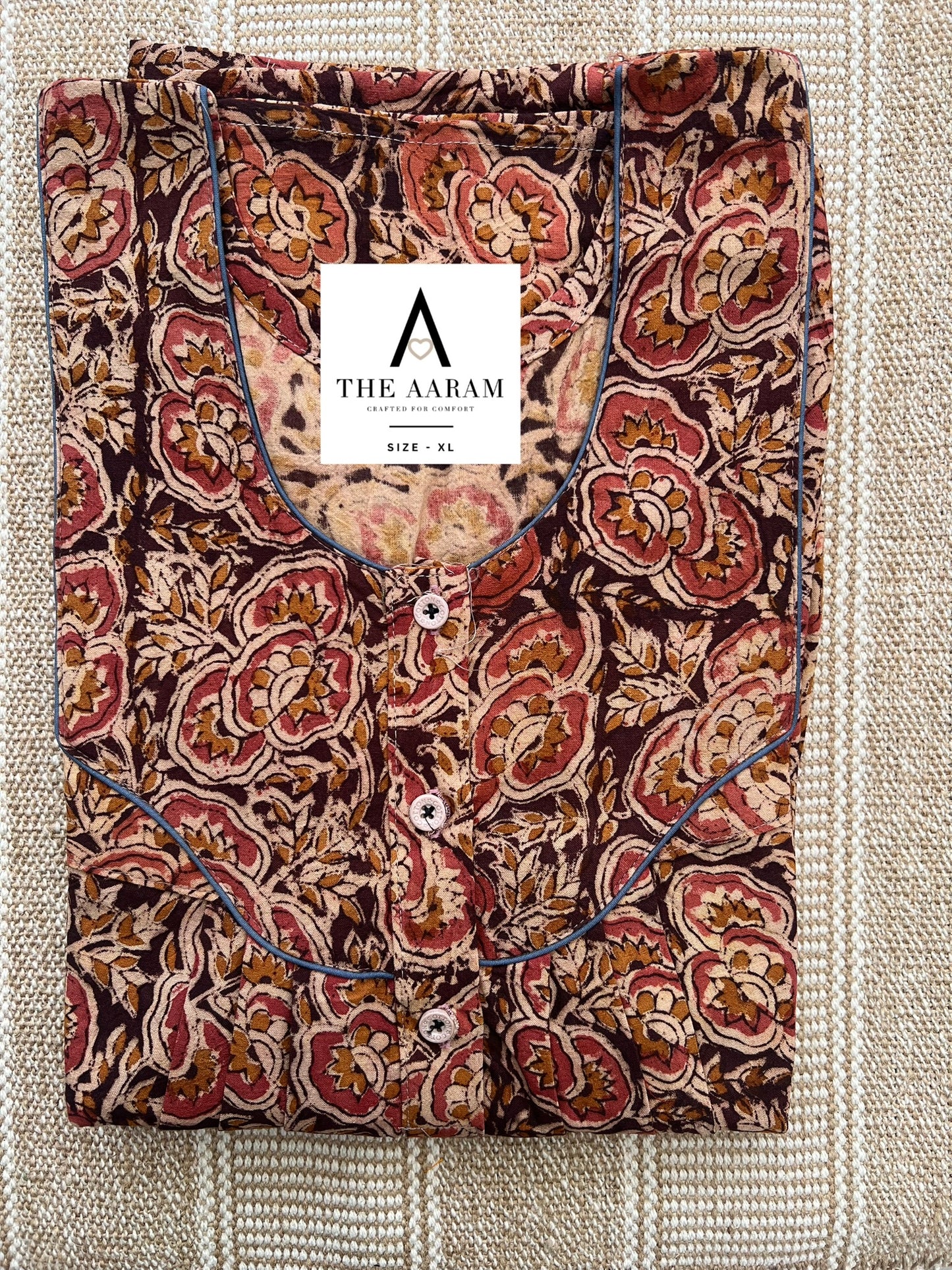 Kalamkari Cotton Nighty XL – KR47
