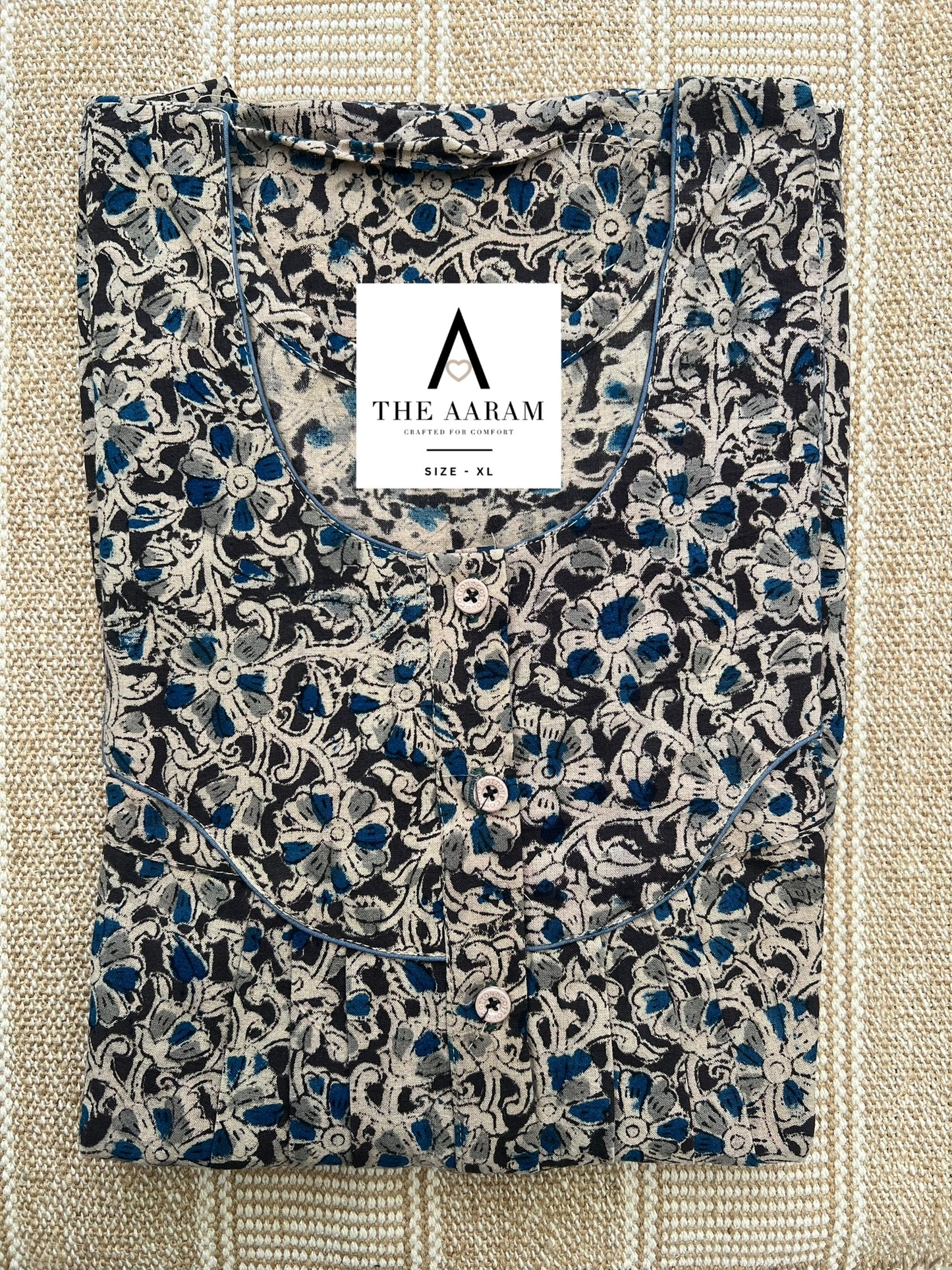 Kalamkari Cotton Nighty XL – KR48