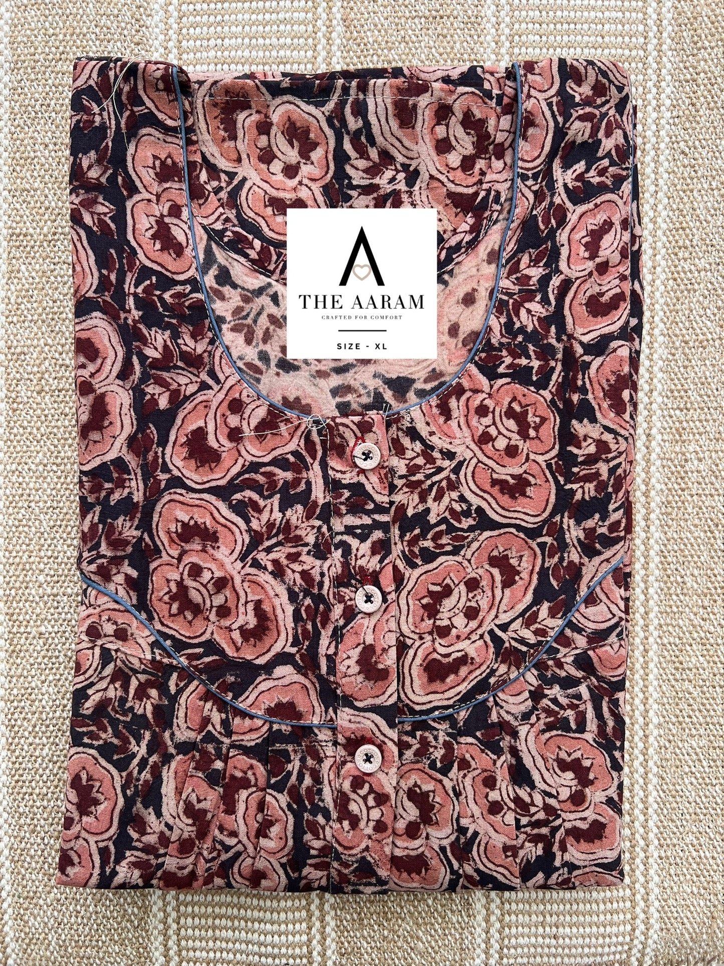 Kalamkari Cotton Nighty XL – KR54