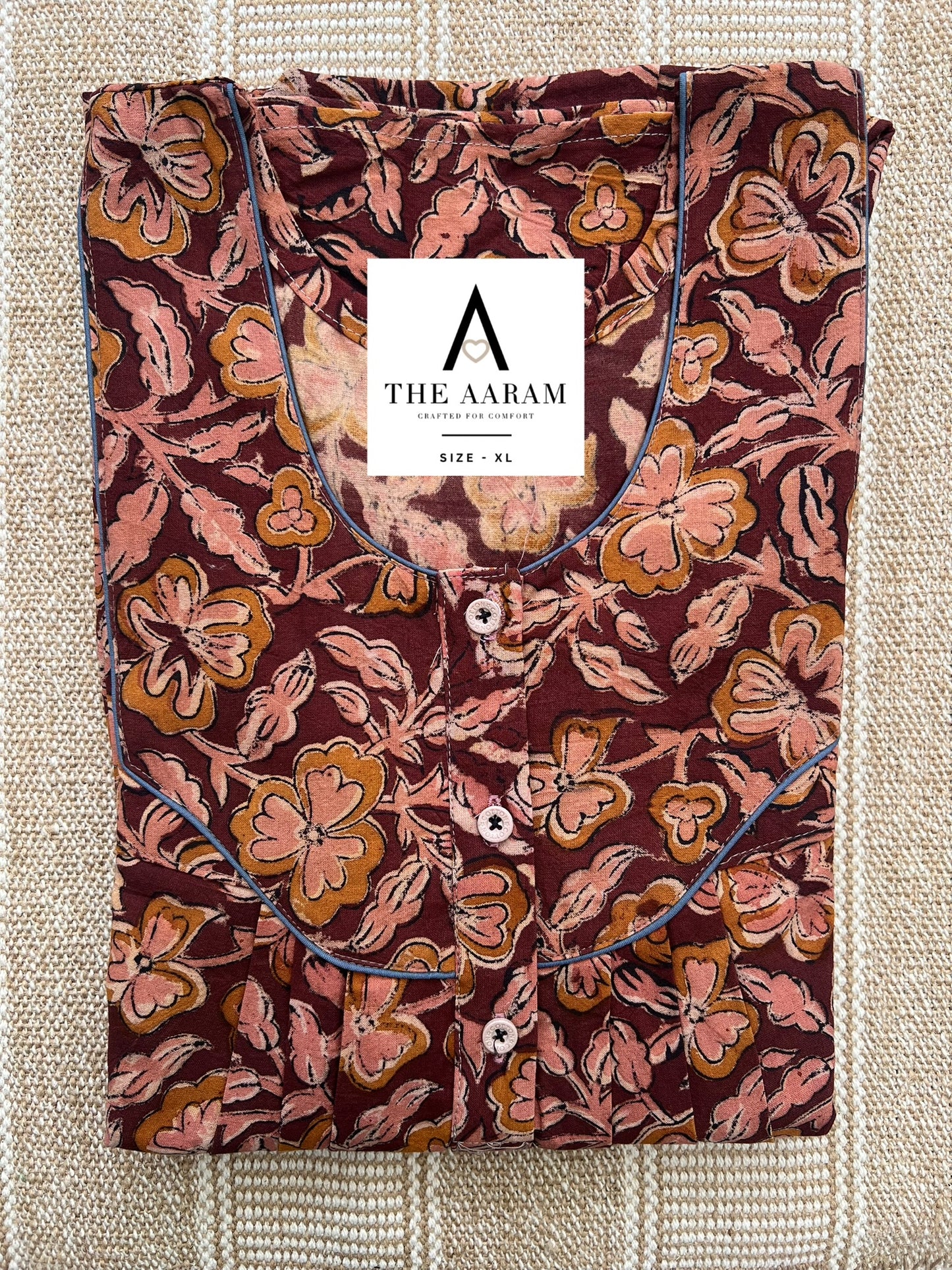 Kalamkari Cotton Nighty XL – KR57