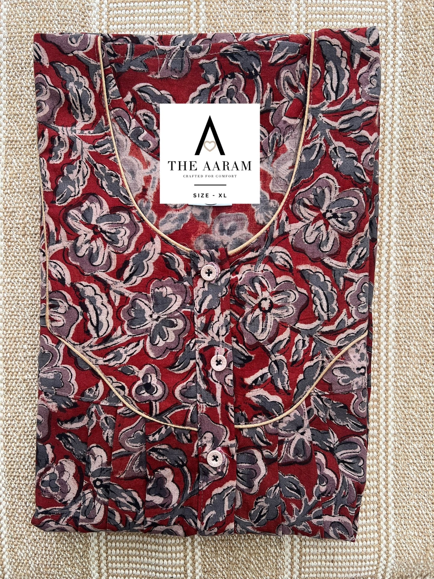 Kalamkari Cotton Nighty XL – KR69