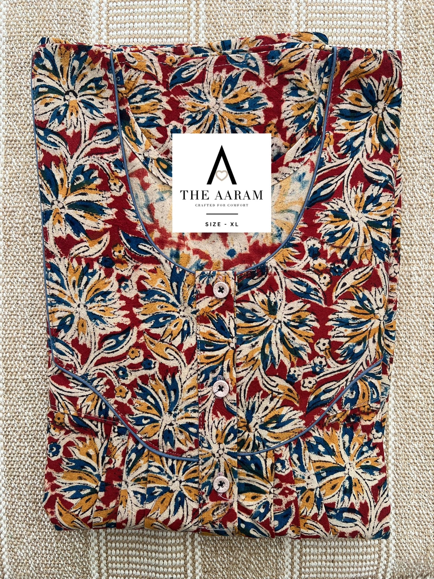 Kalamkari Cotton Nighty XL – KR71