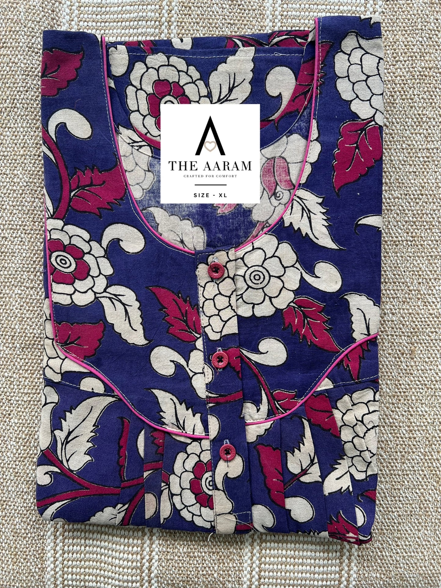 Kalamkari Cotton Nighty XL – KR74