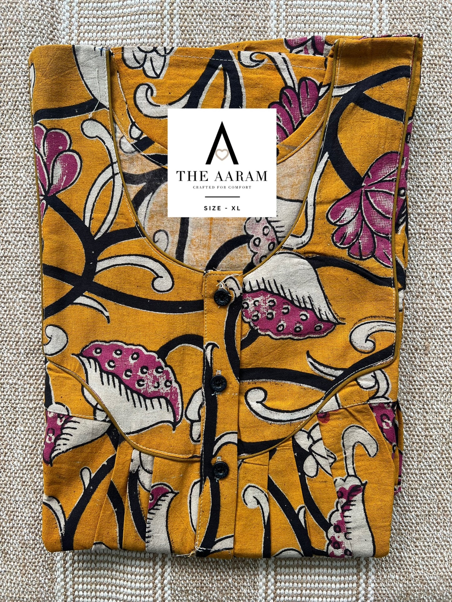 Kalamkari Cotton Nighty XL – KR78
