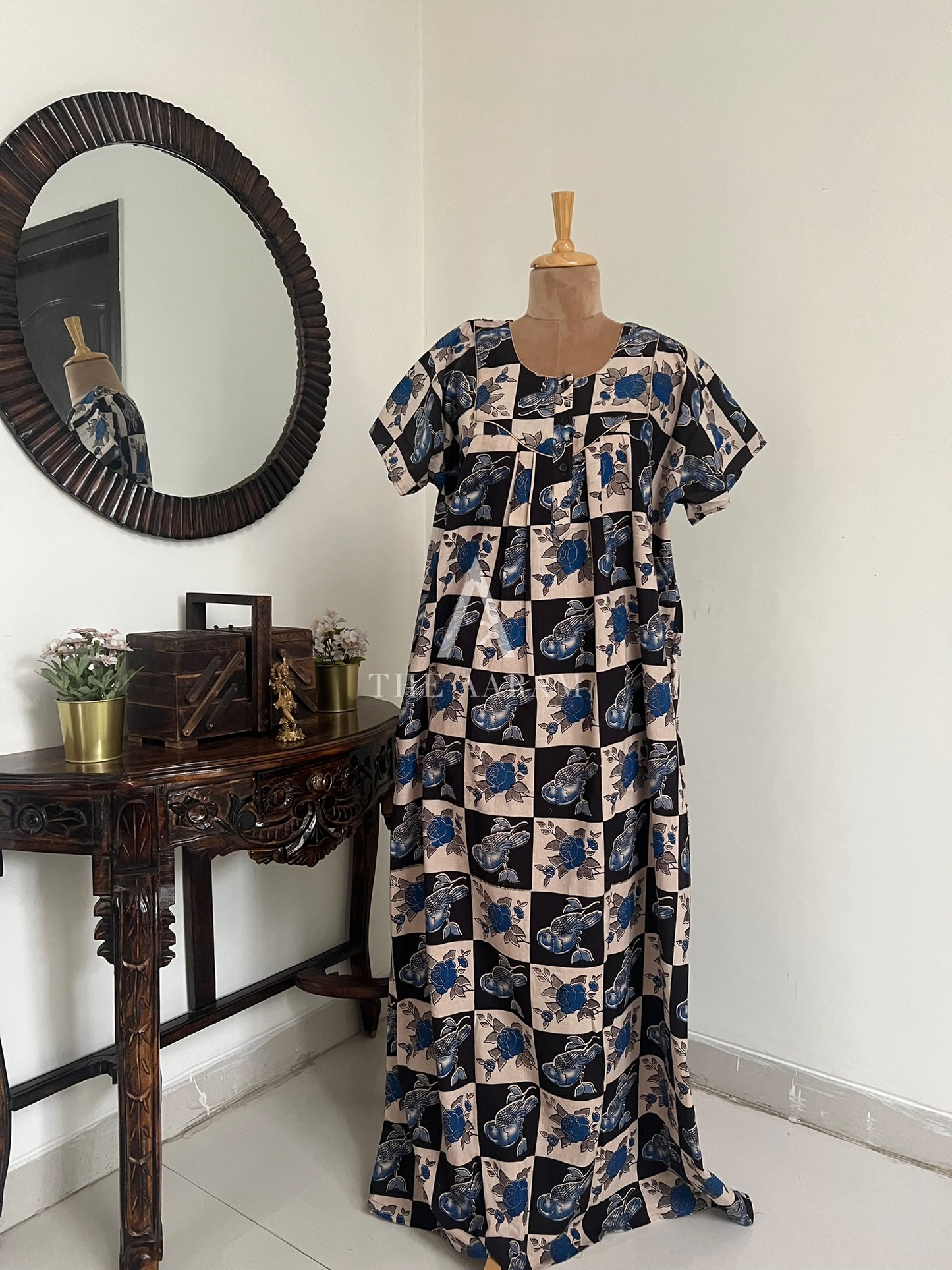 Kalamkari Cotton Nighty XXL – KR01