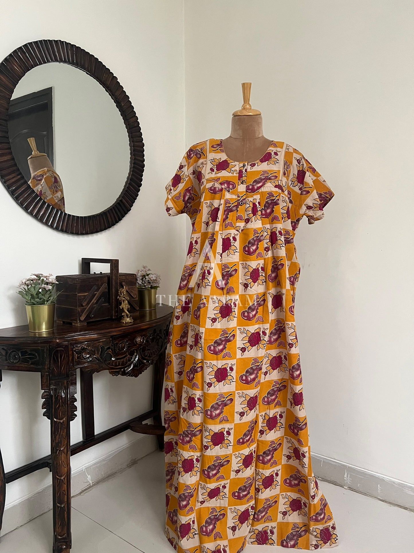 Kalamkari Cotton Nighty XXL – KR04