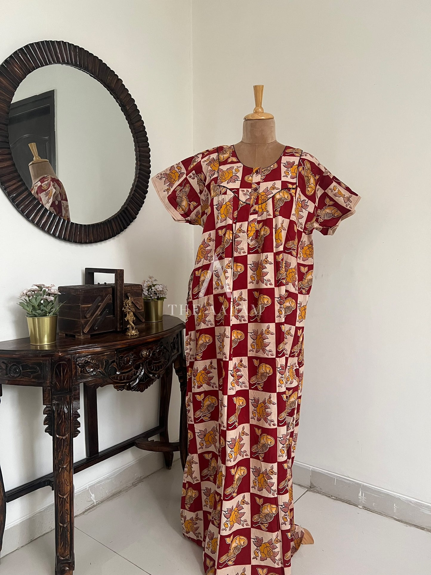 Kalamkari Cotton Nighty XXL – KR24