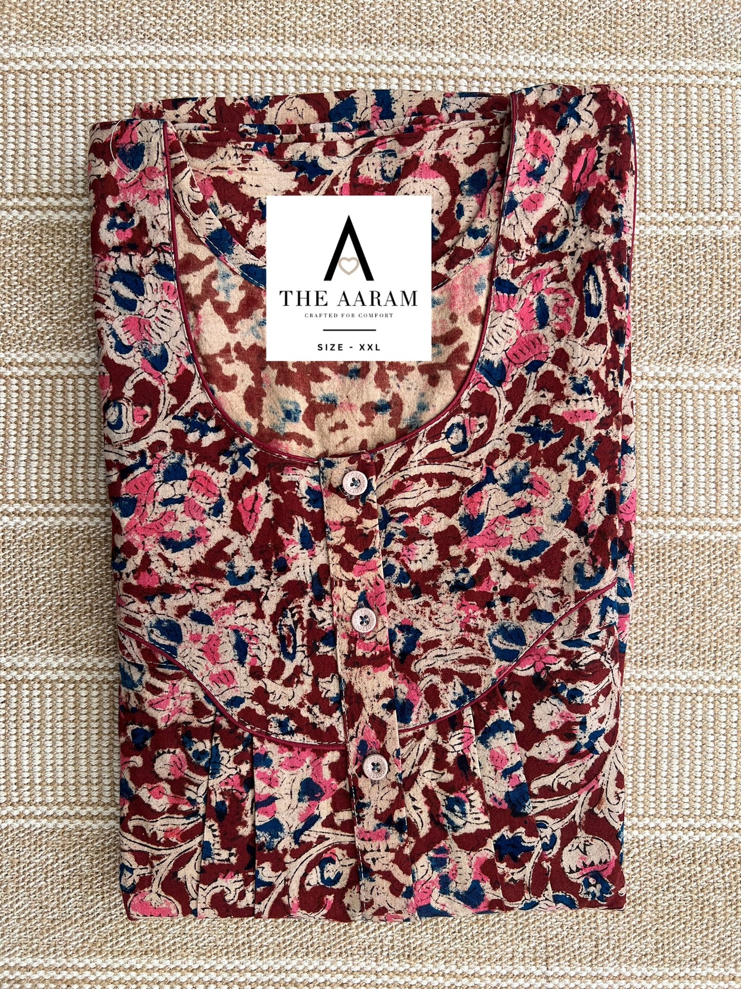 Kalamkari Cotton Nighty XXL – KR30