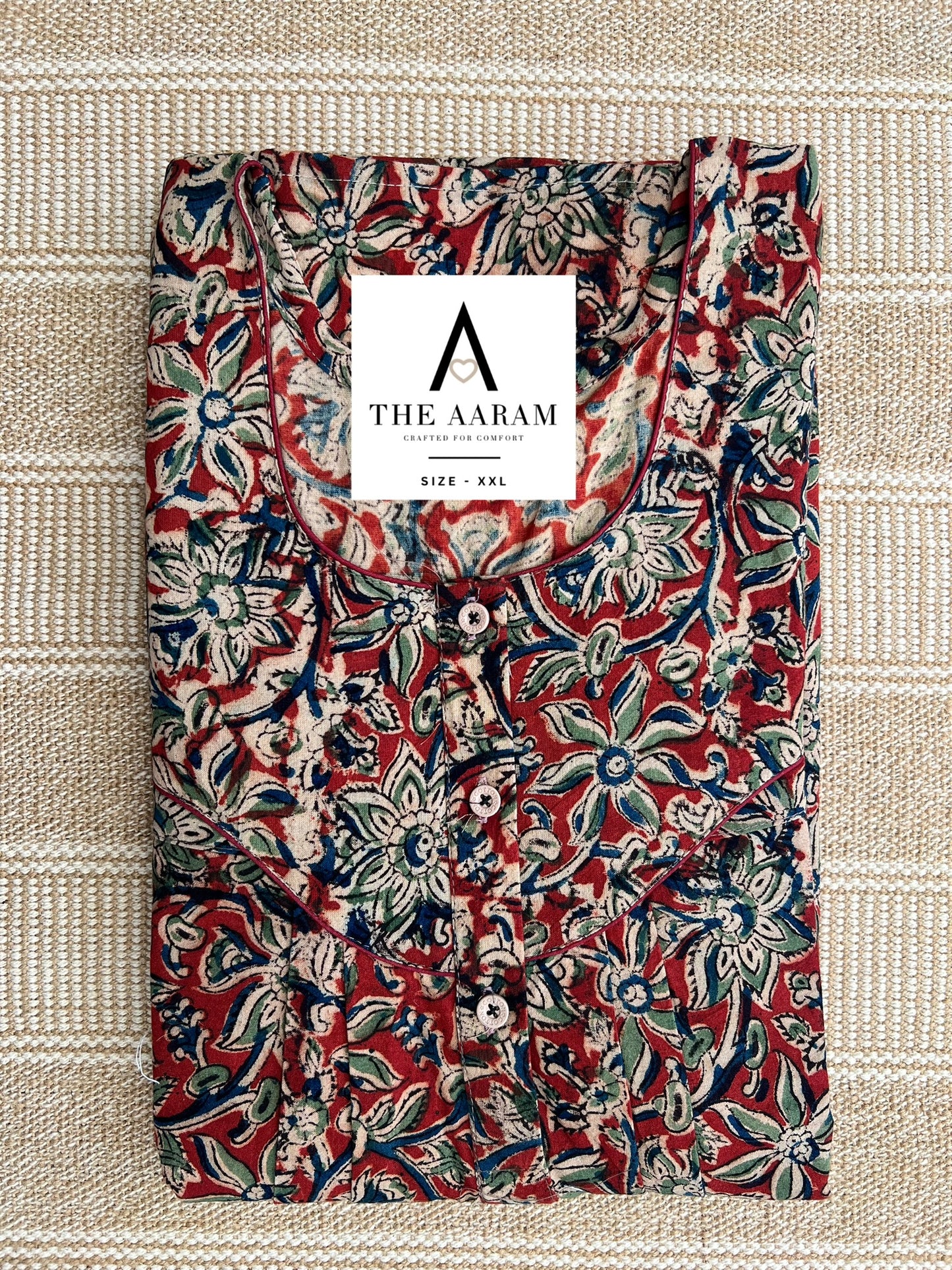 Kalamkari Cotton Nighty XXL – KR38
