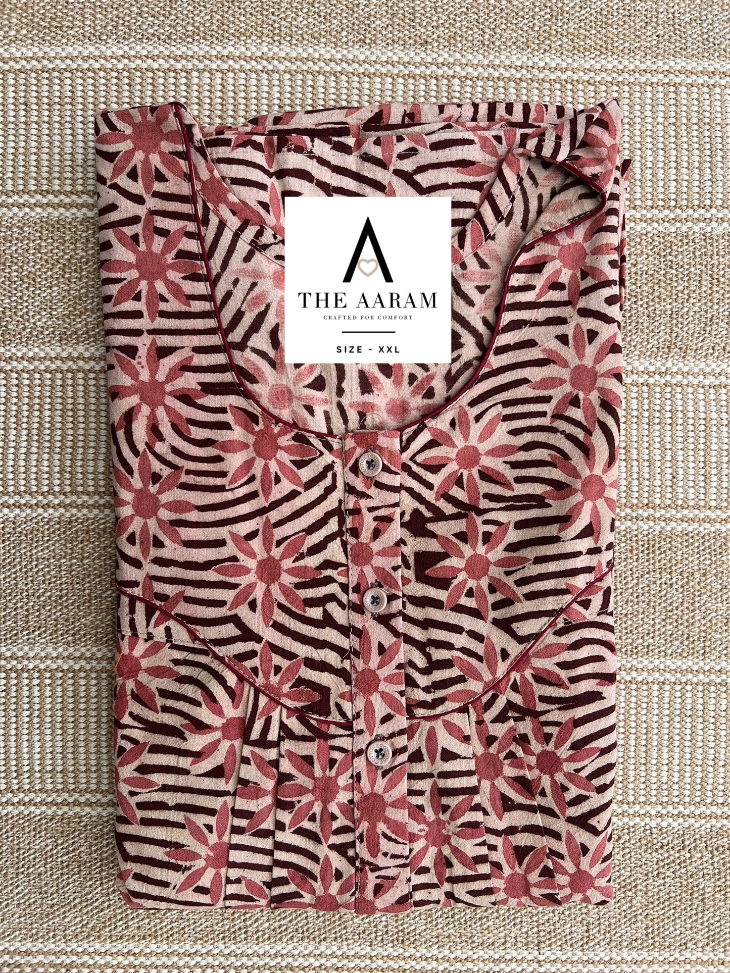 Kalamkari Cotton Nighty XXL – KR42
