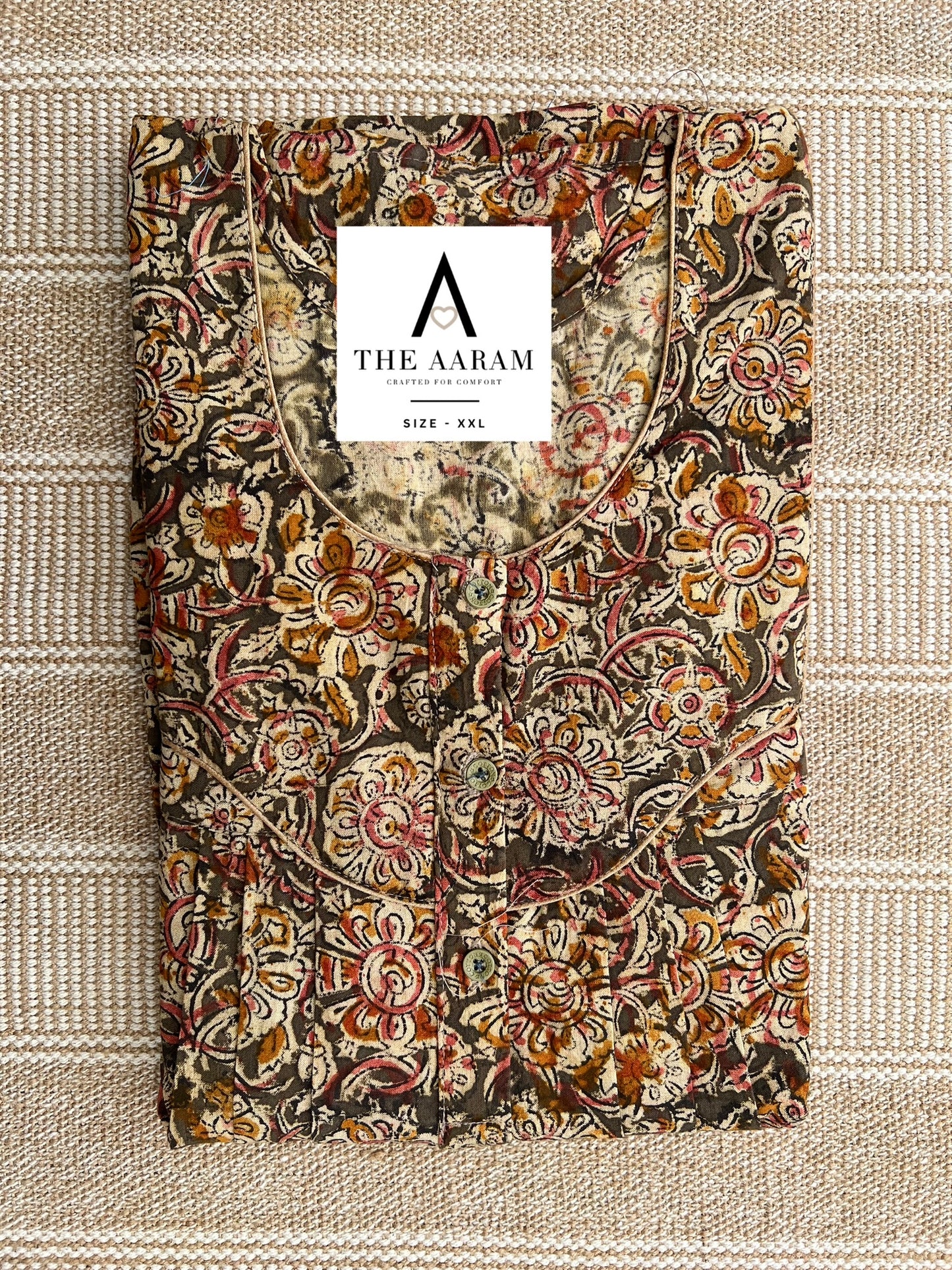 Kalamkari Cotton Nighty XXL – KR43
