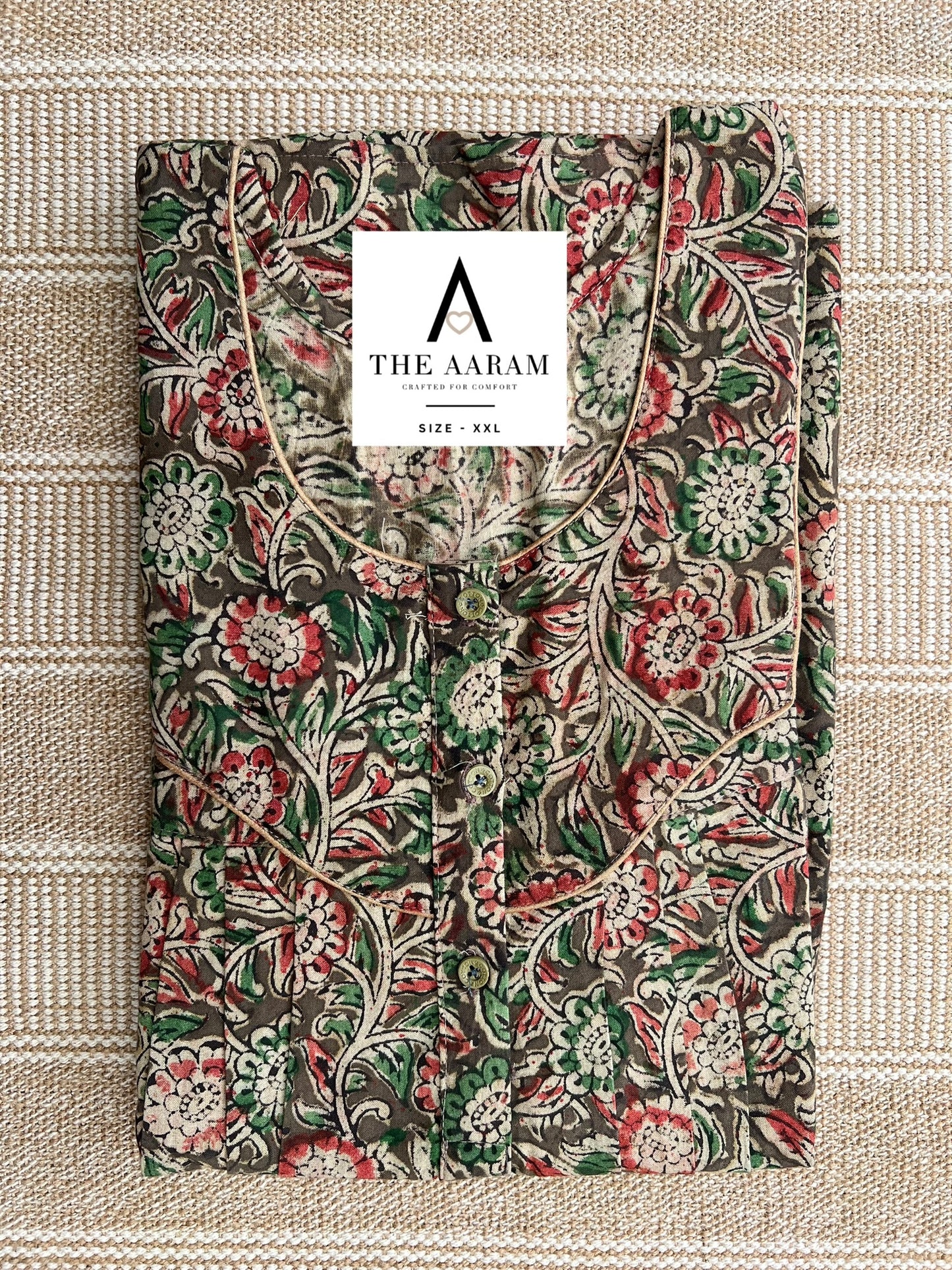 Kalamkari Cotton Nighty XXL – KR49