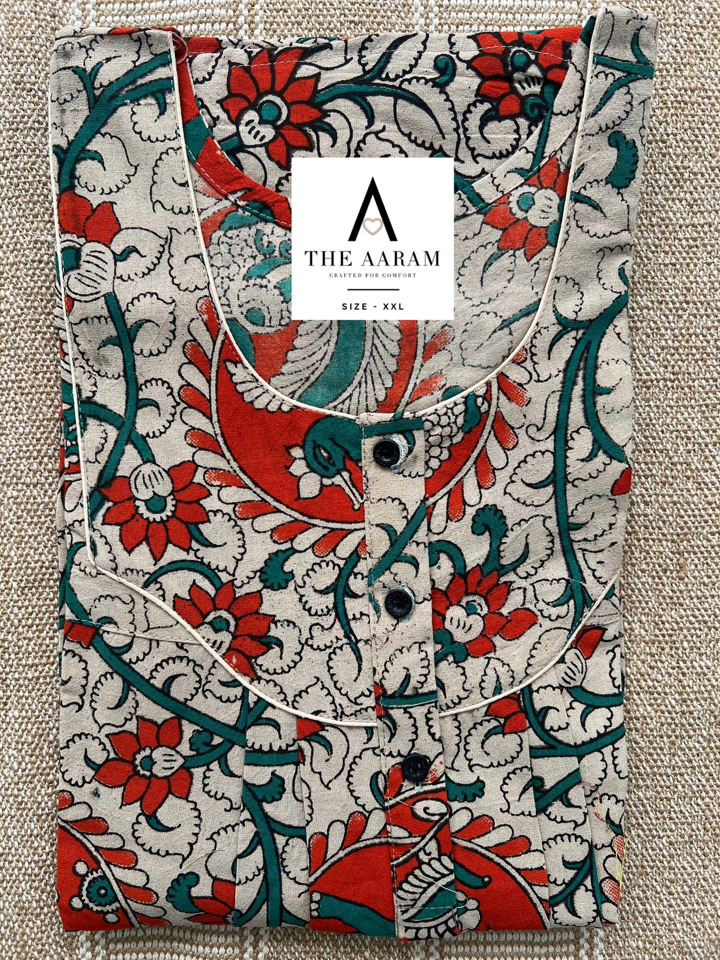 Kalamkari Cotton Nighty XXL – KR51