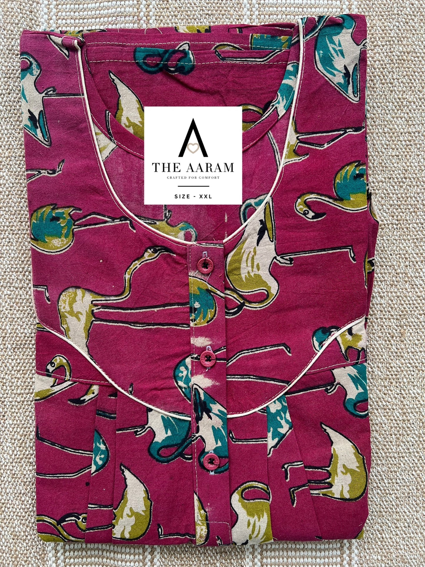 Kalamkari Cotton Nighty XXL – KR52