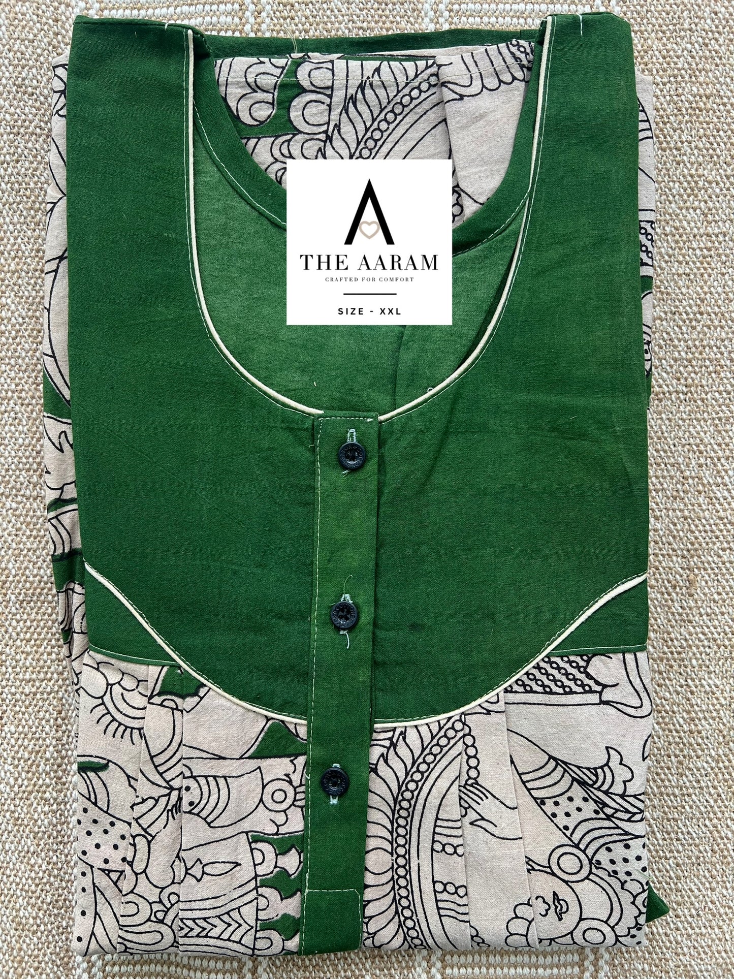 Kalamkari Cotton Nighty XXL – KR55
