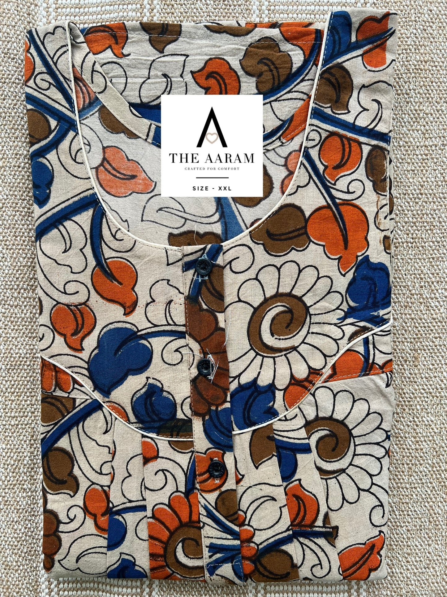 Kalamkari Cotton Nighty XXL – KR59