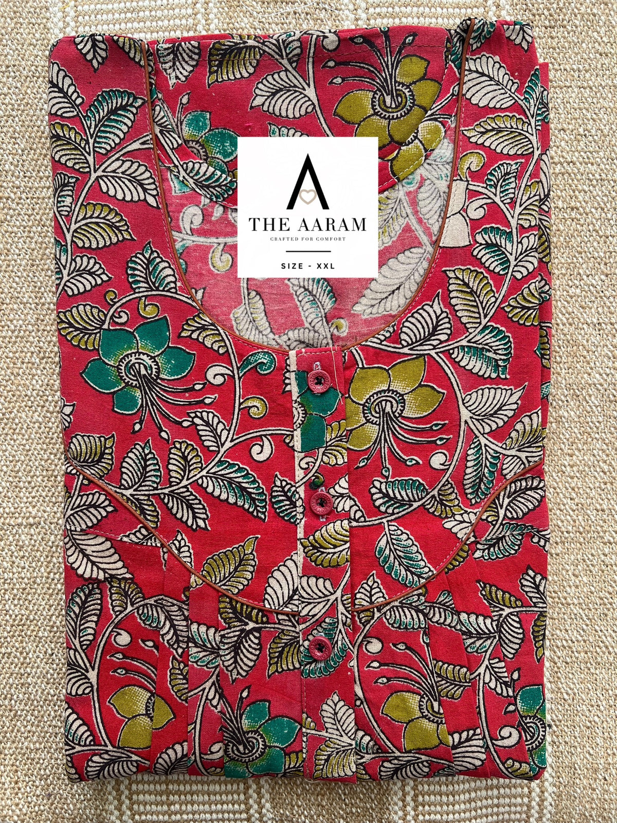Kalamkari Cotton Nighty XXL – KR70