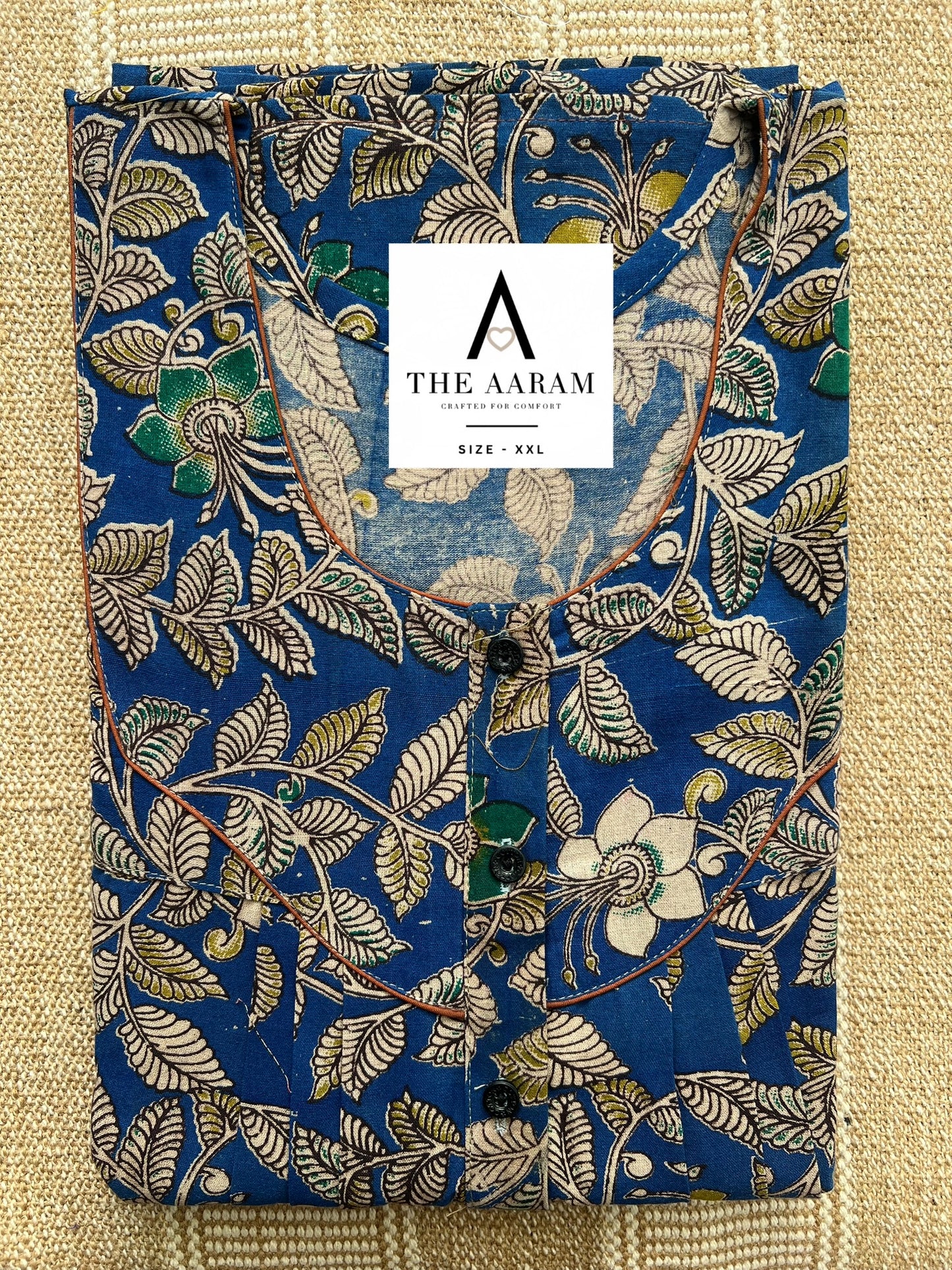 Kalamkari Cotton Nighty XXL – KR72