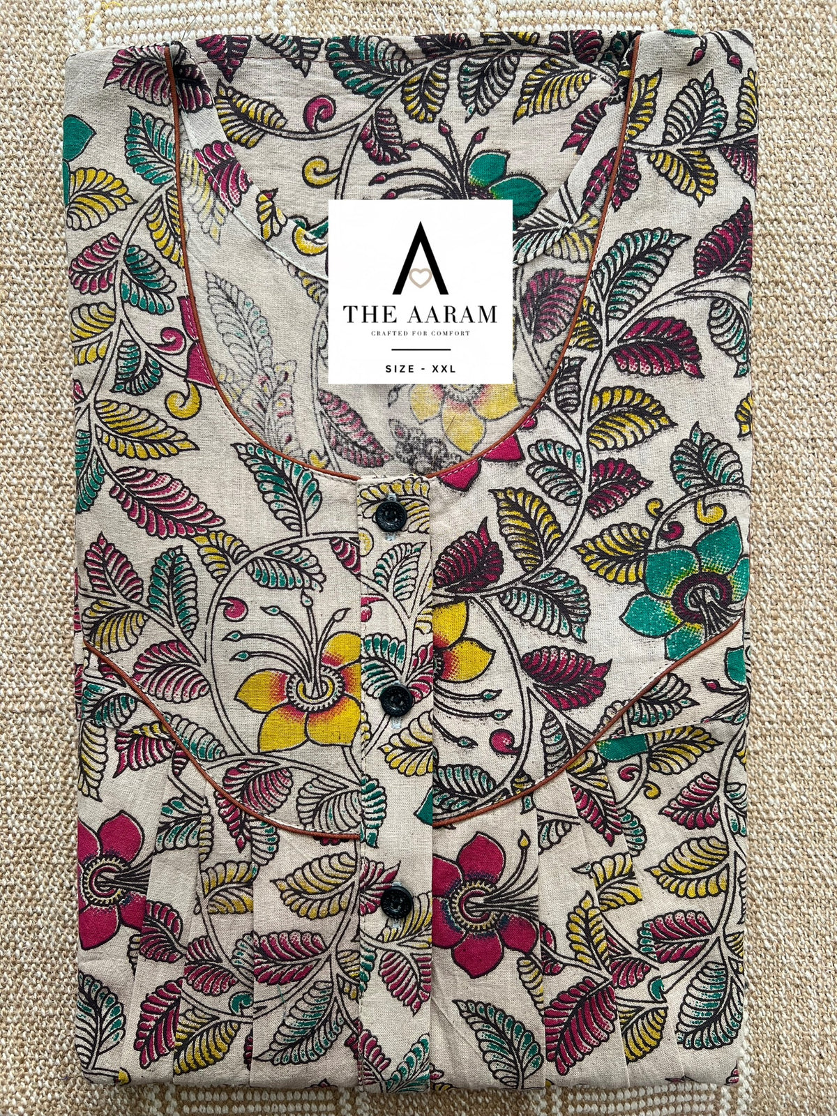 Kalamkari Cotton Nighty XXL – KR74