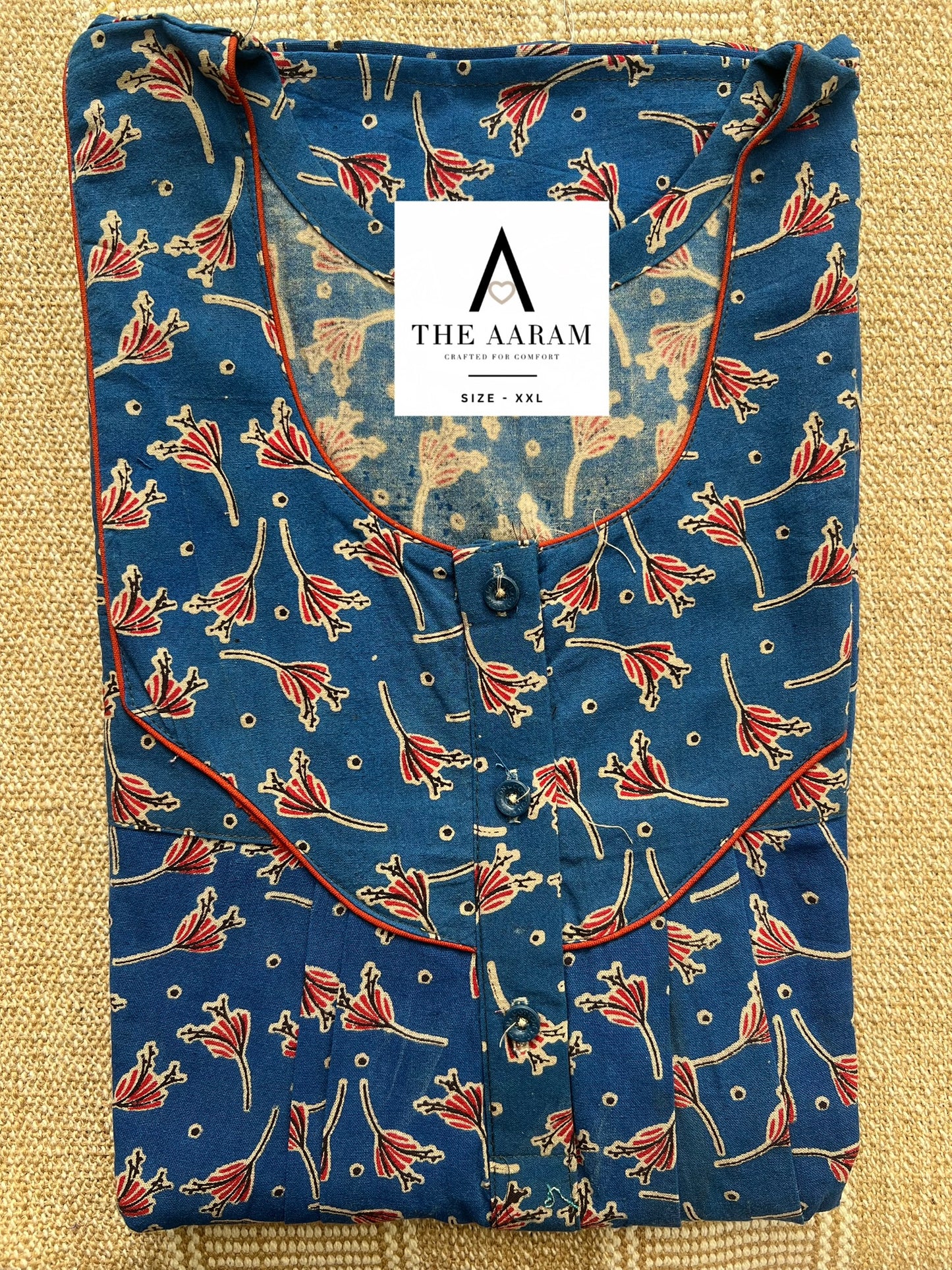 Kalamkari Cotton Nighty XXL – KR75