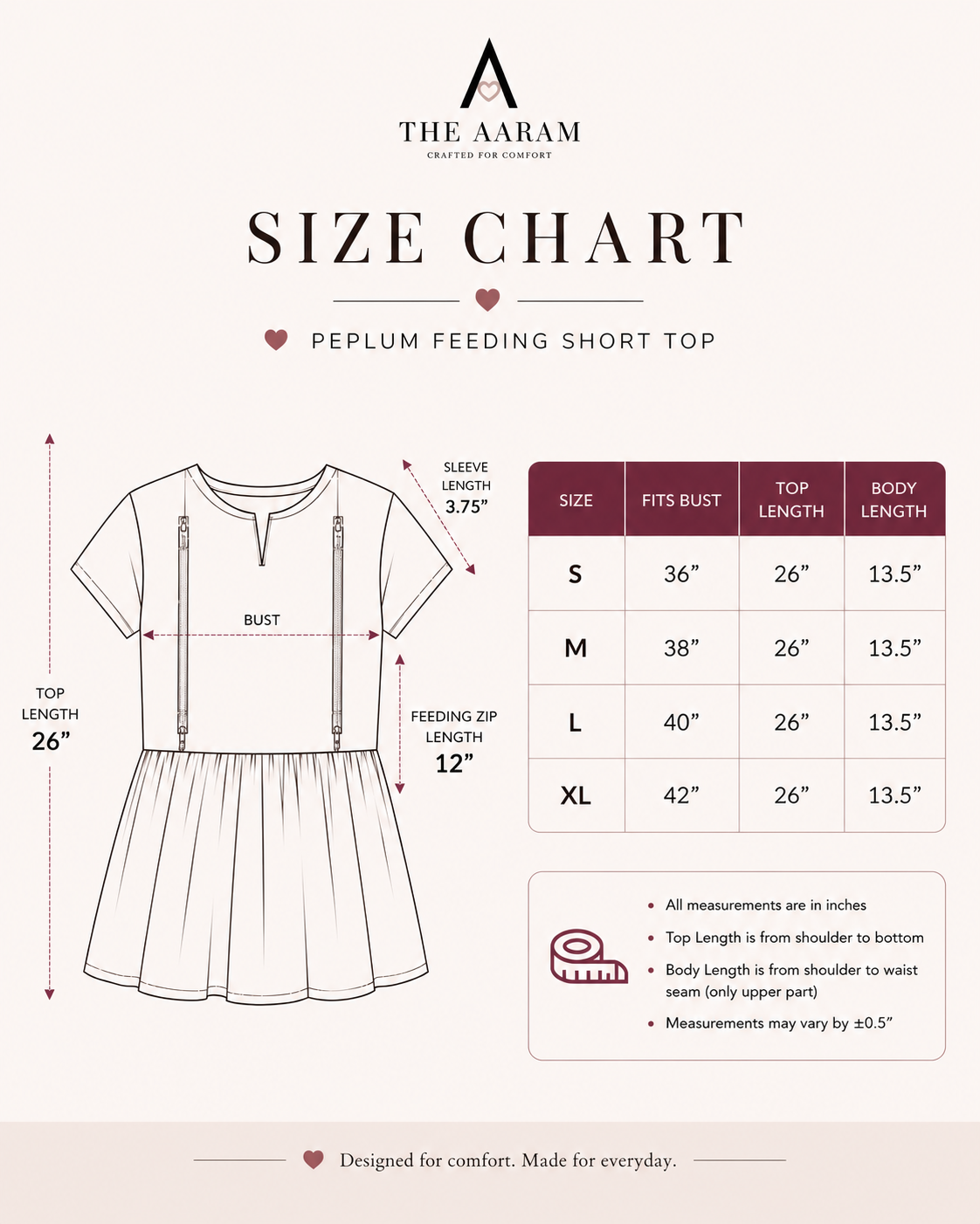 Peplum Feeding Short Top - Ivory Mocha Floral