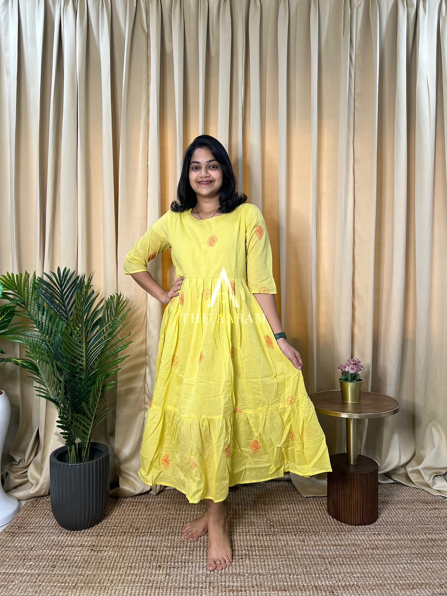 Sunlit Bloom Mul Cotton Frill Frock