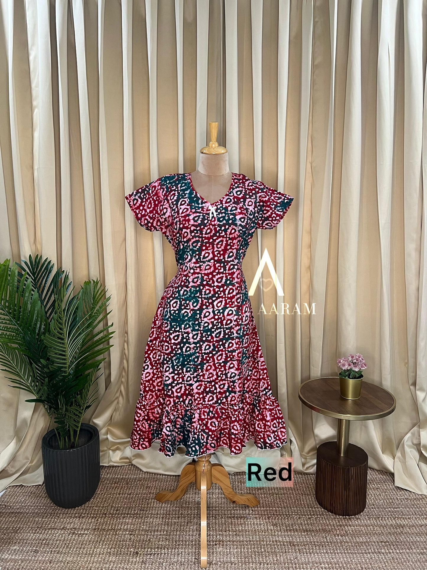 Multi Batik Cotton A-Line Frock-07