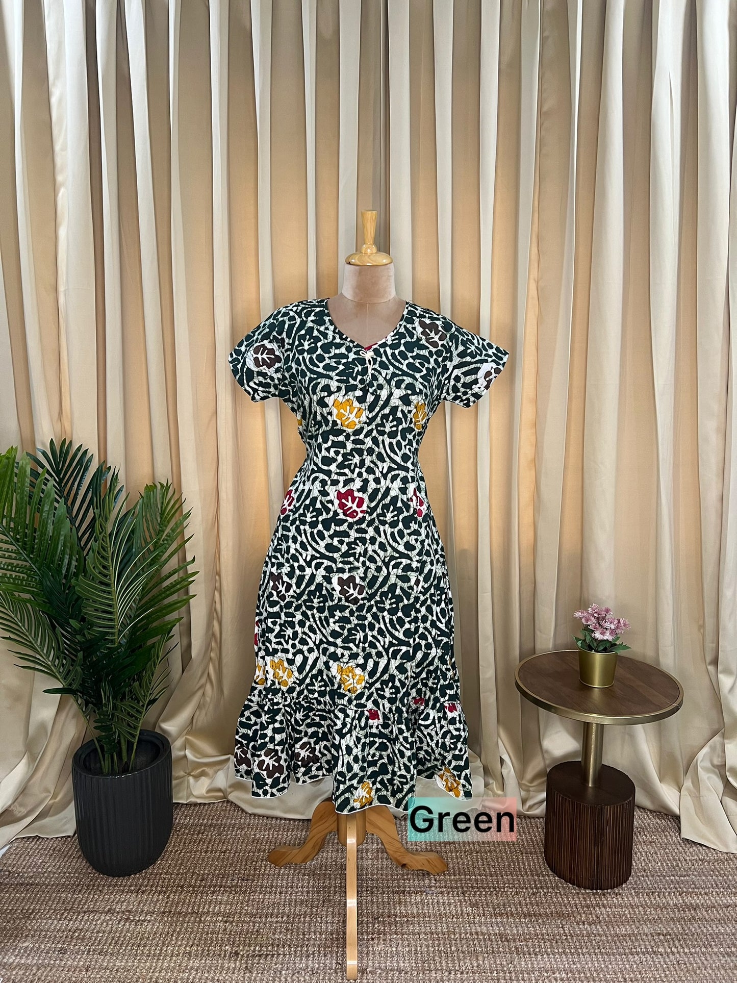 Multi Batik Cotton A-Line Frock-12