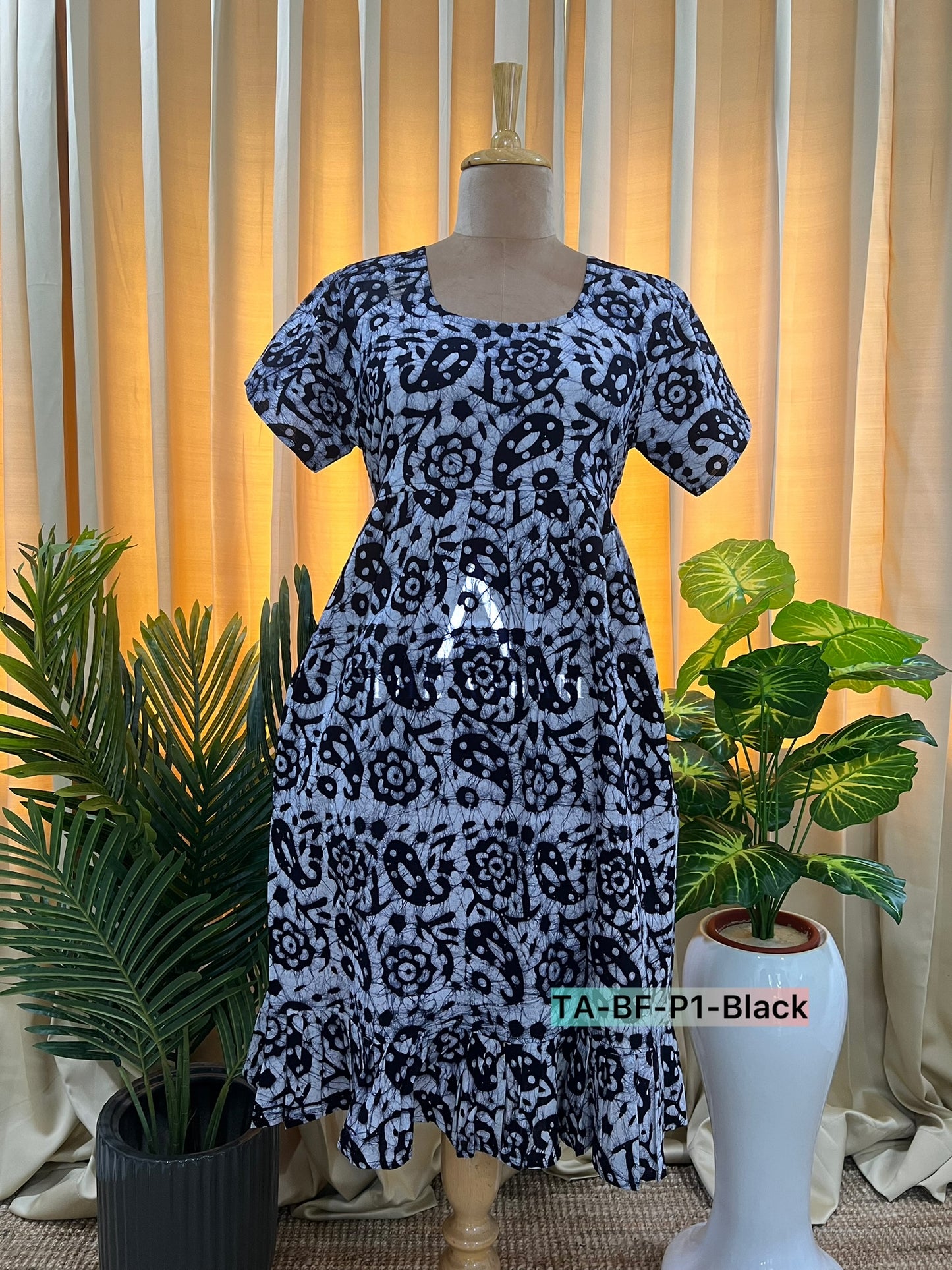 Batik Cotton Frill Frock-01