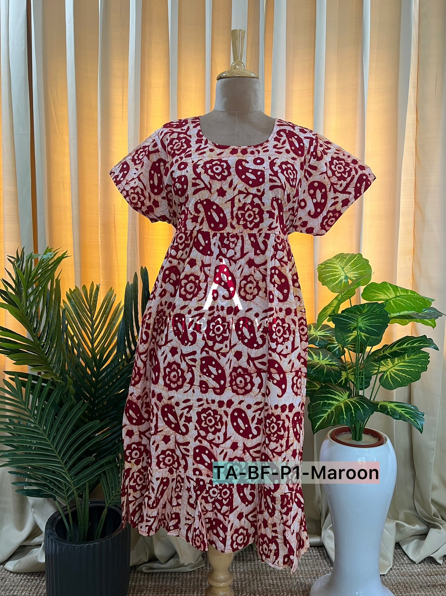 Batik Cotton Frill Frock-04