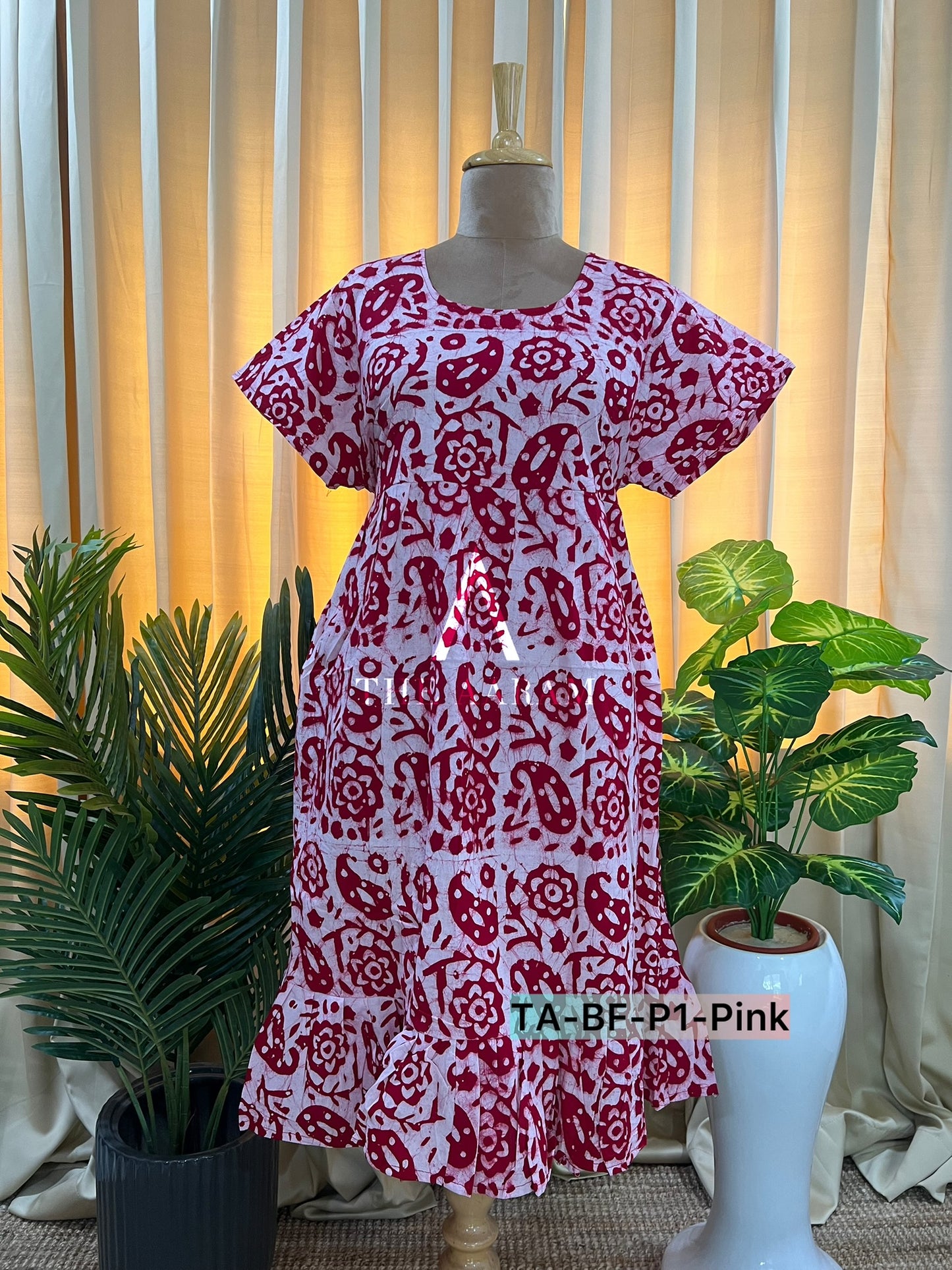 Batik Cotton Frill Frock-05