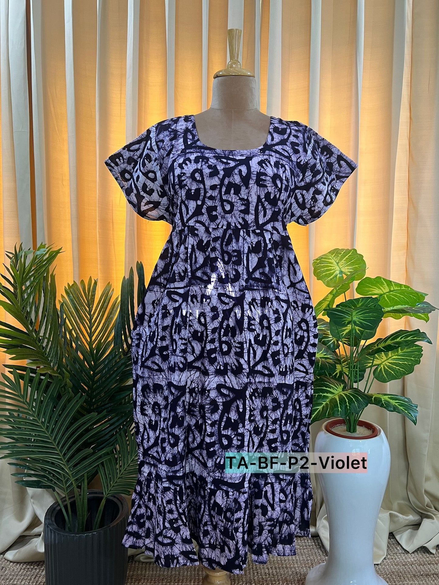 Batik Cotton Frill Frock-11