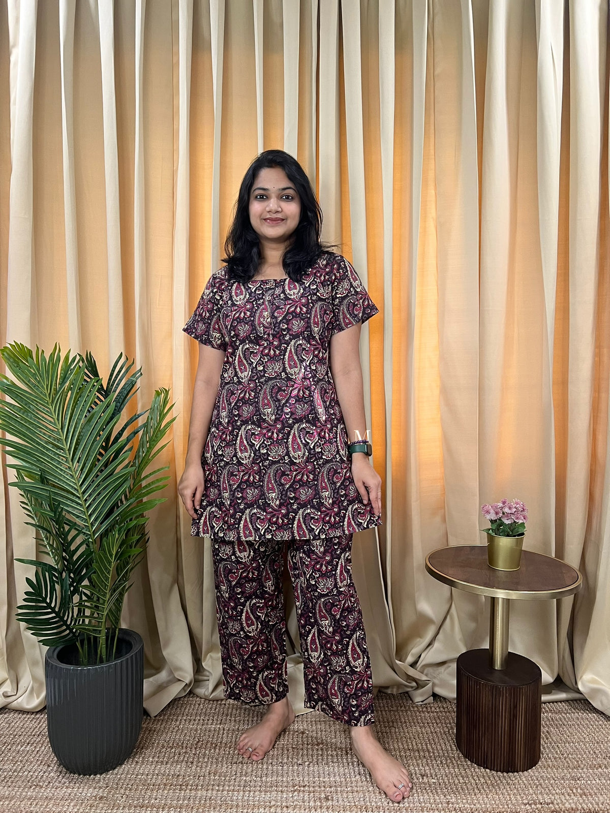 Burgundy Paisley Co-Ord Set