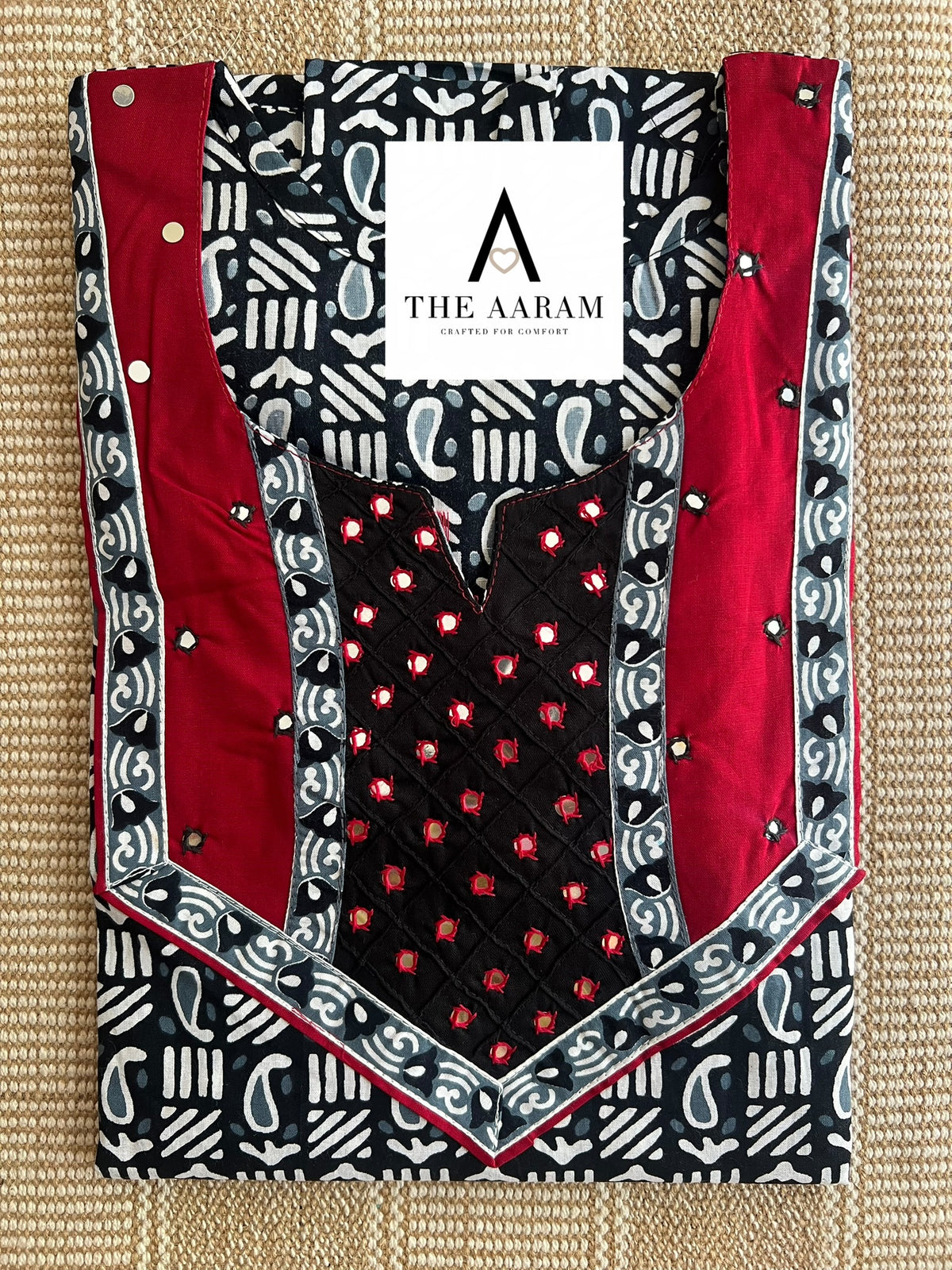 Cotton Mirror-Work Nighty XXL - 28