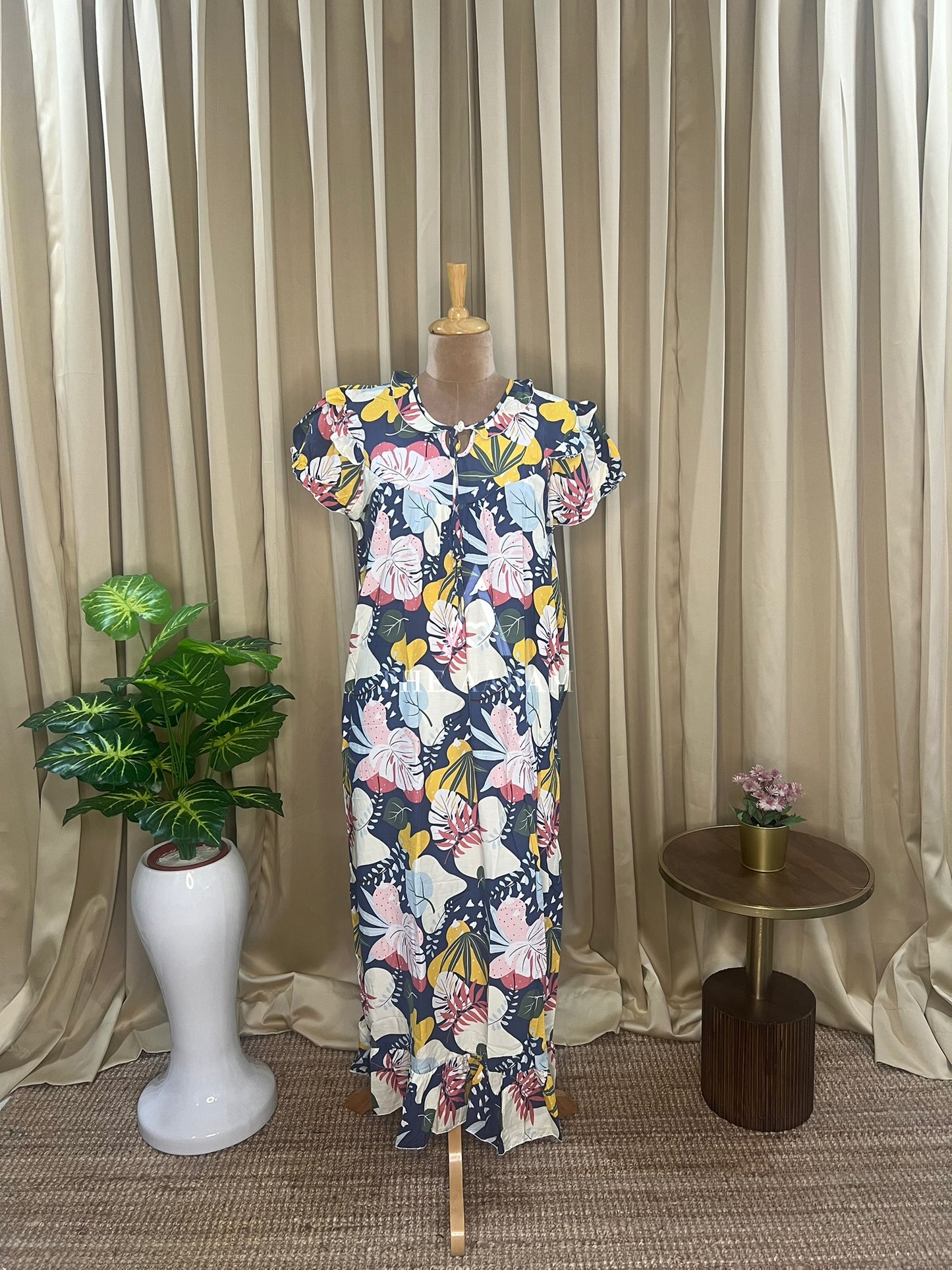 Frill Rayon Nighty-04