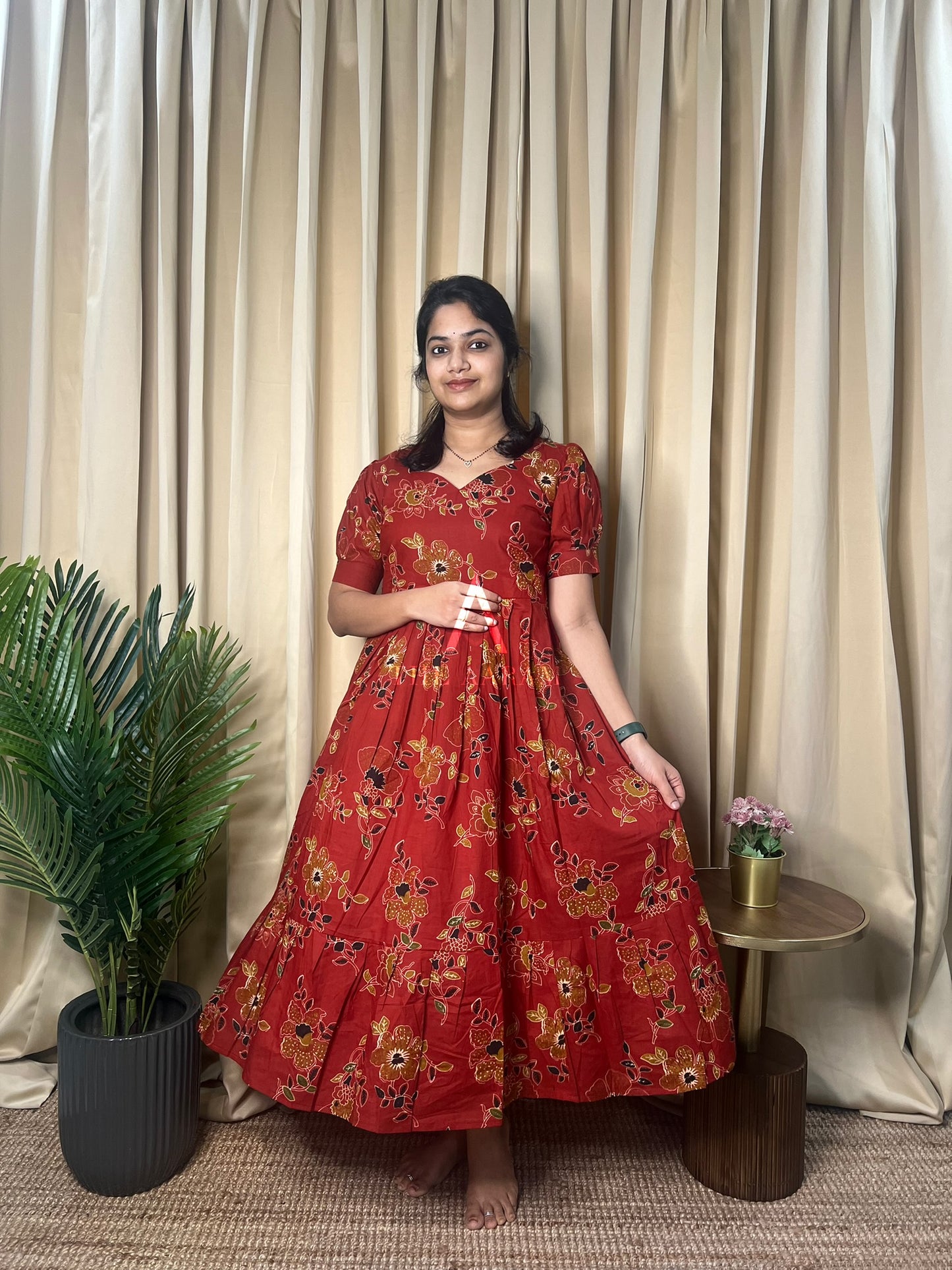 Autumn Blossom Mul Cotton Frill Frock