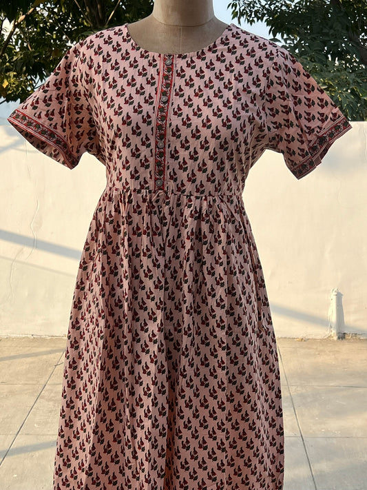 Free Size Frock Maxi - P2 - Peach