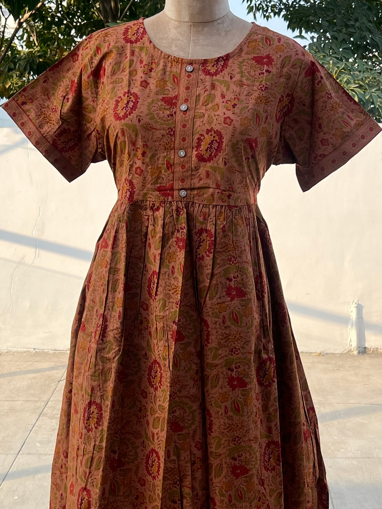 Brown Floral Comfort Maxi