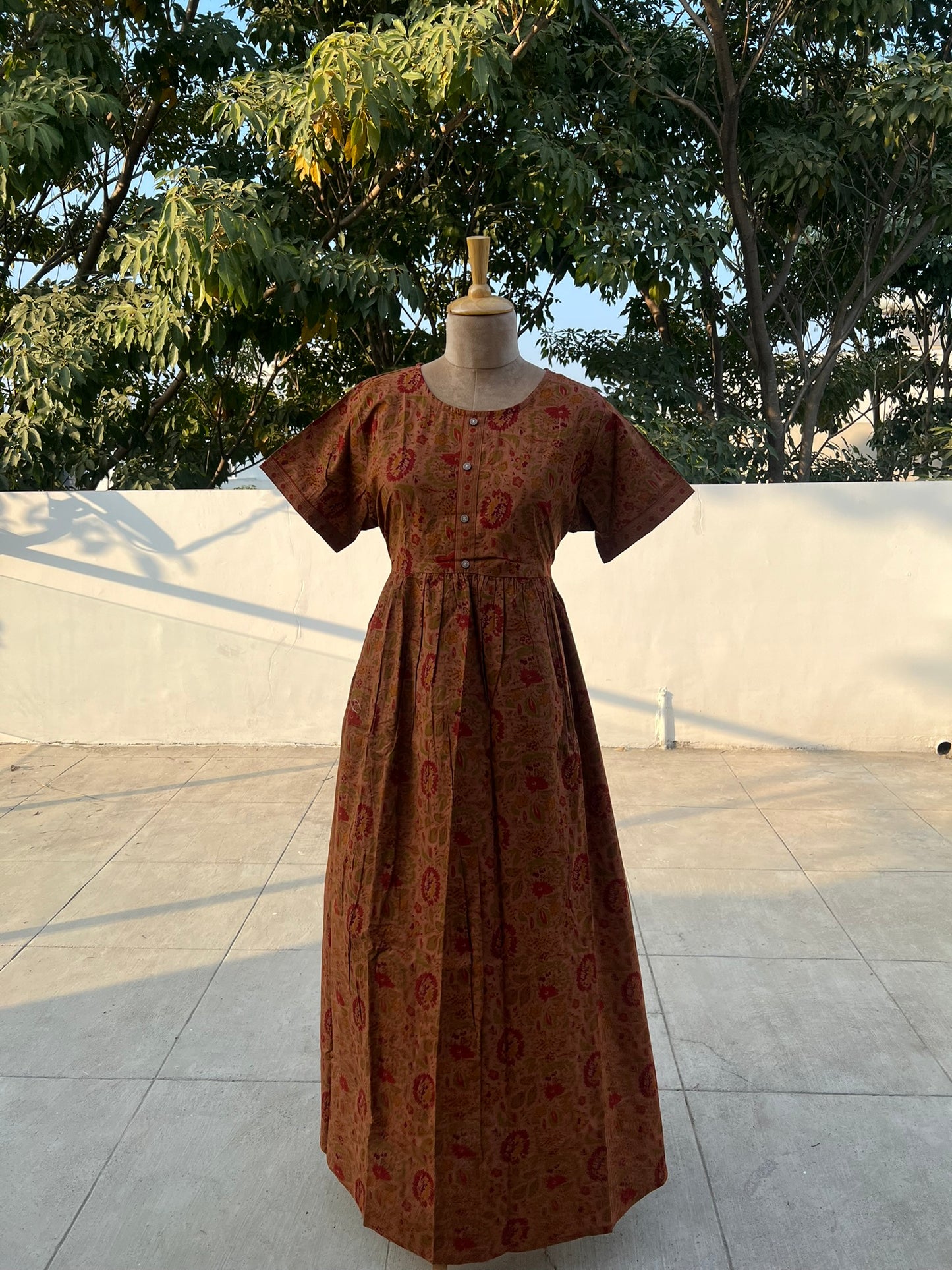 Brown Floral Comfort Maxi