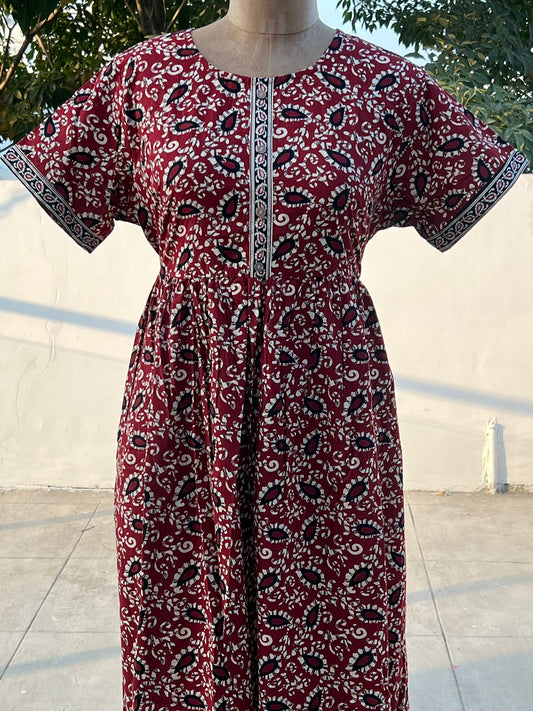 Free Size Frock Maxi - P5 - Maroon