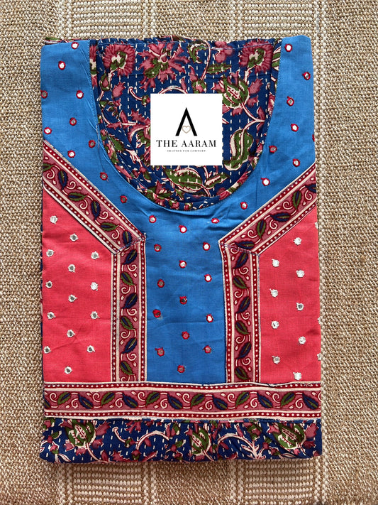 Jaipur Mirror Work Nighty XL - JM02