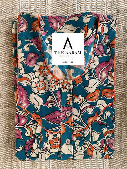 Kalamkari Cotton Nighty XL – KR108