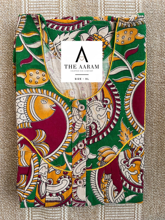 Kalamkari Cotton Nighty XL – KR111