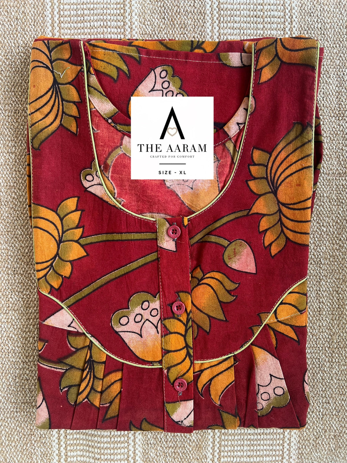 Kalamkari Cotton Nighty XL – KR113