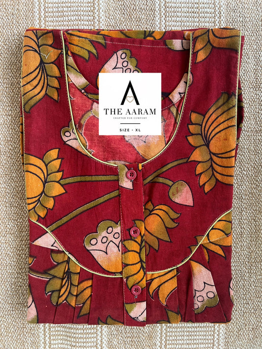 Kalamkari Cotton Nighty XL – KR113