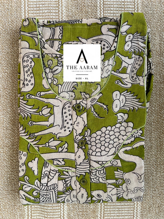 Kalamkari Cotton Nighty XL – KR117